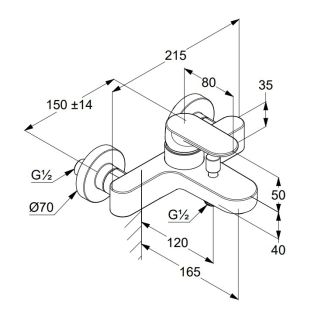 Смеситель для ванны Kludi Louva 246915375 белый матовый