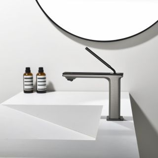 Смеситель для раковины Black&White Gravity 7105GM оружейная сталь