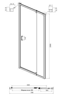 Душевой уголок Ambassador Elysium 111021102KX-100KX 80x100см хром/прозрачное