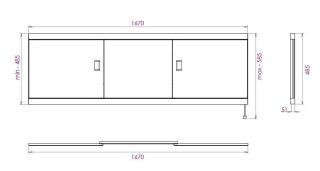 Экран под ванну Onika Монако-Эконом 517014 170см белый