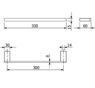 Полотенцедержатель Kludi Vela C 31962N1 30 см брашированная бронза