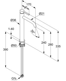 Смеситель для раковины Kludi Nova Fonte Pura 20298N115 брашированная бронза
