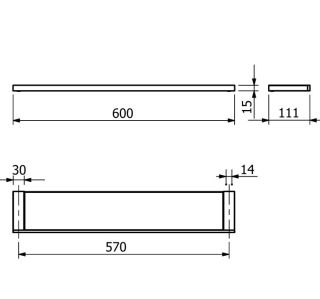 Полка стеклянная Kludi Vela C 3197353 60 см белый матовый