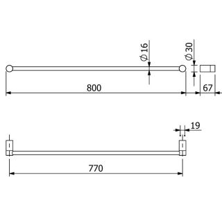 Полотенцедержатель Kludi Vela R 58961N0 80 см брашированное золото