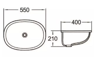 Раковина врезная SantiLine SL-3001 55см белый