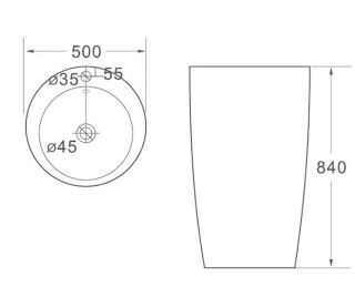 Раковина напольная SantiLine SL-4004C 50см серый