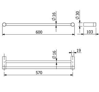 Полотенцедержатель Kludi Vela R 5898805 60 см хром