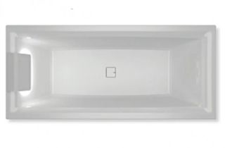 Акриловая ванна с подсветкой Riho Still Square LED Fall B100034005 170х75см светодиоды и подголовник слева заполнение через перелив белый