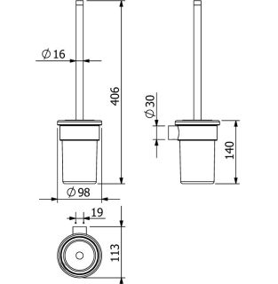 Ёршик Kludi Vela R 5897439 чёрный матовый