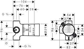 Скрытая часть Hansgrohe Trio Universal 15981180
