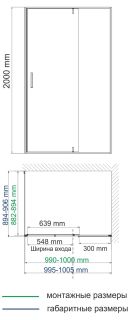 Душевой уголок Wasserkraft Aisch 100x90см золото 55P22