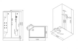 SSWW BU621 Душевая кабина 1200*800*2180