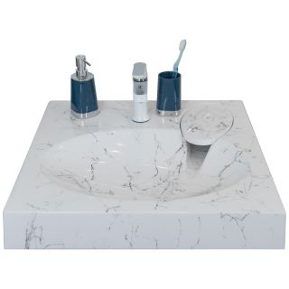 Раковина над стиральной машиной Stella Polar Миро 60см белый мрамор SP-00000841