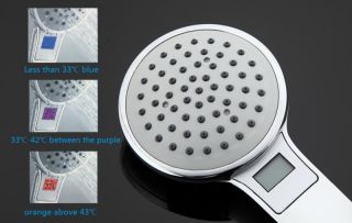 Душевая лейка Gappo G22 с цветовым индикатором температуры воды хром