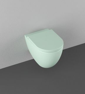 Подвесной унитаз Isvea Infinity 10NF02001SV-2T безободковый крышка микролифт мятно-зелёный матовый