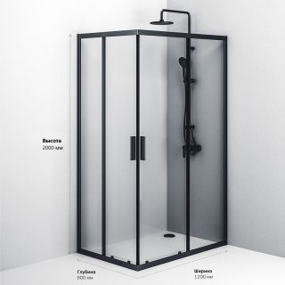Душевой уголок Am.Pm Gem S 120x80см чёрный матовый W93G-404-120280-BT