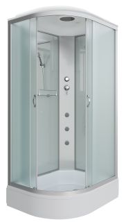 Душевая кабина Niagara NG-33084-14RG с гидромассажем 100x80см серебро/матовое