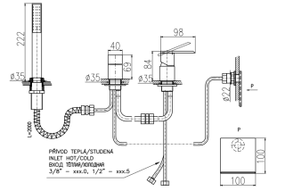 Смеситель на борт ванны Rav Slezak Loira LR563.5P хром