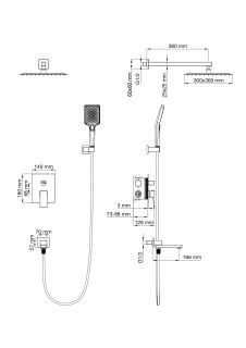 Душевой комплект Wonzon & Woghand Cube 2.0 WW-88087068-CR хром