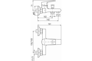Смеситель для ванны Rav Slezak Colorado CO254.5/1 хром