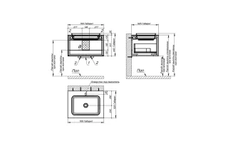 Тумба с раковиной Astra-Form Фрейм 4631177715228 70 см серый матовый