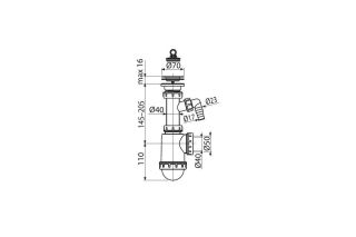 Сифон для мойки AlcaPlast c нержавеющей решеткой ?70 без штуцера A441-DN50/40
