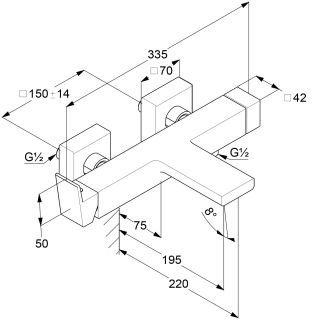 Смеситель для ванны Kludi Decus 546910575 хром