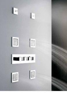 Боковая встраиваемая форсунка Gessi Body Jets 32984.149 брашированный никель