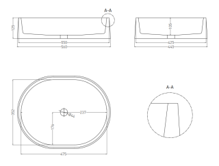 Накладная раковина Salini Gloria 10 S-Stone 1102211M 56см белый матовый