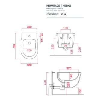 Биде Artceram HERMITAGE HEB003 01 00 белое