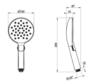 Душевая лейка Gessi Technical Accessories 47350.726 брашированная бронза