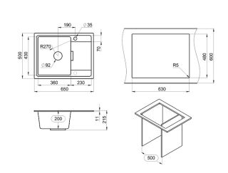 Мойка кухонная Granula 6503, АРКТИК