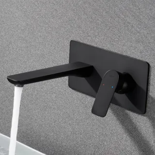 Встраиваемый смеситель для раковины Black&White Universe 8306BUK чёрный матовый