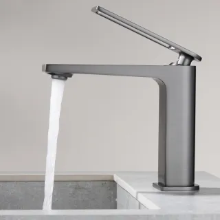 Смеситель для раковины Black&White Universe 9901MG оружейная сталь