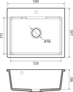 Мойка кухонная GranFest URBAN 658 черный