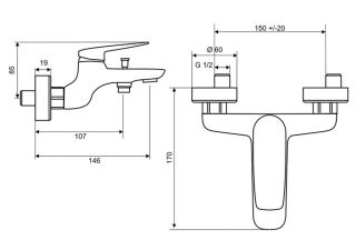 Смеситель для ванны Paini Laguna LACR111 хром