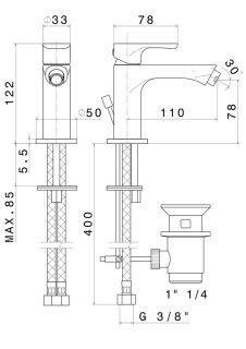 Смеситель для биде Kerama Marazzi Ole 69425KM.M0.071 золото атласное