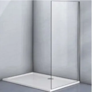 Боковая панель Veconi KP-07, 1000х1950 хром, стекло прозрачное