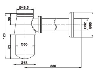 Сифон для раковины Rose RS21 хром
