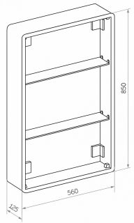 Зеркало-шкаф с подсветкой Art&Max Lecce правый 56см чёрный матовый AM-Lec-560-850-1D-R-DS-F-Nero