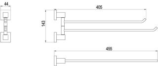 Полотенцедержатель двойной Timo Selene поворотный хром 10059/00