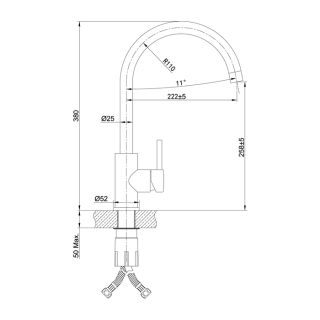 Смеситель для кухни IDDIS Kitchen Line сталь K05STJ0i05