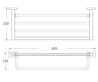 Полка для полотенец Shevanik SG5608 хром