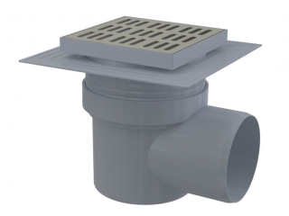 Сливной трап AlcaPlast 150 ? 150/110мм воротник – 2-х уровневая изоляция решетка - хром APV12