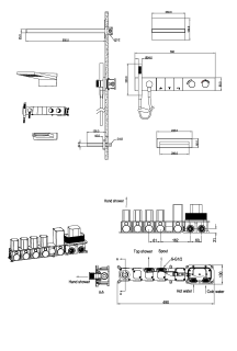 Душевой комплект Boheme Zodiac 133-2-MG с термостатом золото матовое