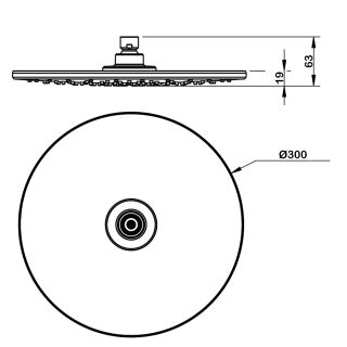 Верхний душ Swedbe Calypso 5036G1 с 3D дизайном 30см серый