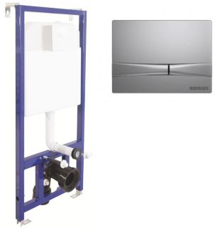 Инсталляция для унитаза Berges Novum F2 с кнопкой матовый хром 040252