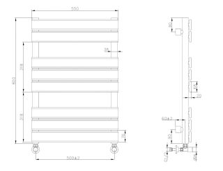 Водяной полотенцесушитель Boheme Venturo 720-B чёрный матовый