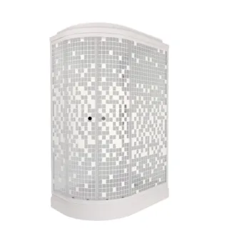 Душевая кабина Triton Коралл Щ0000061818 правая 120x80 см профиль белый стекло мозаика