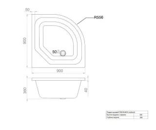 Душевой поддон Triton Щ0000035419 90x90 см белый